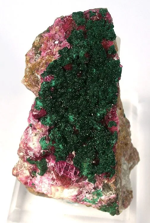 Malachite, Calcite (Var: Cobaltoan Calcite) image