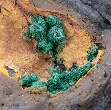 Malachite on Atacamite