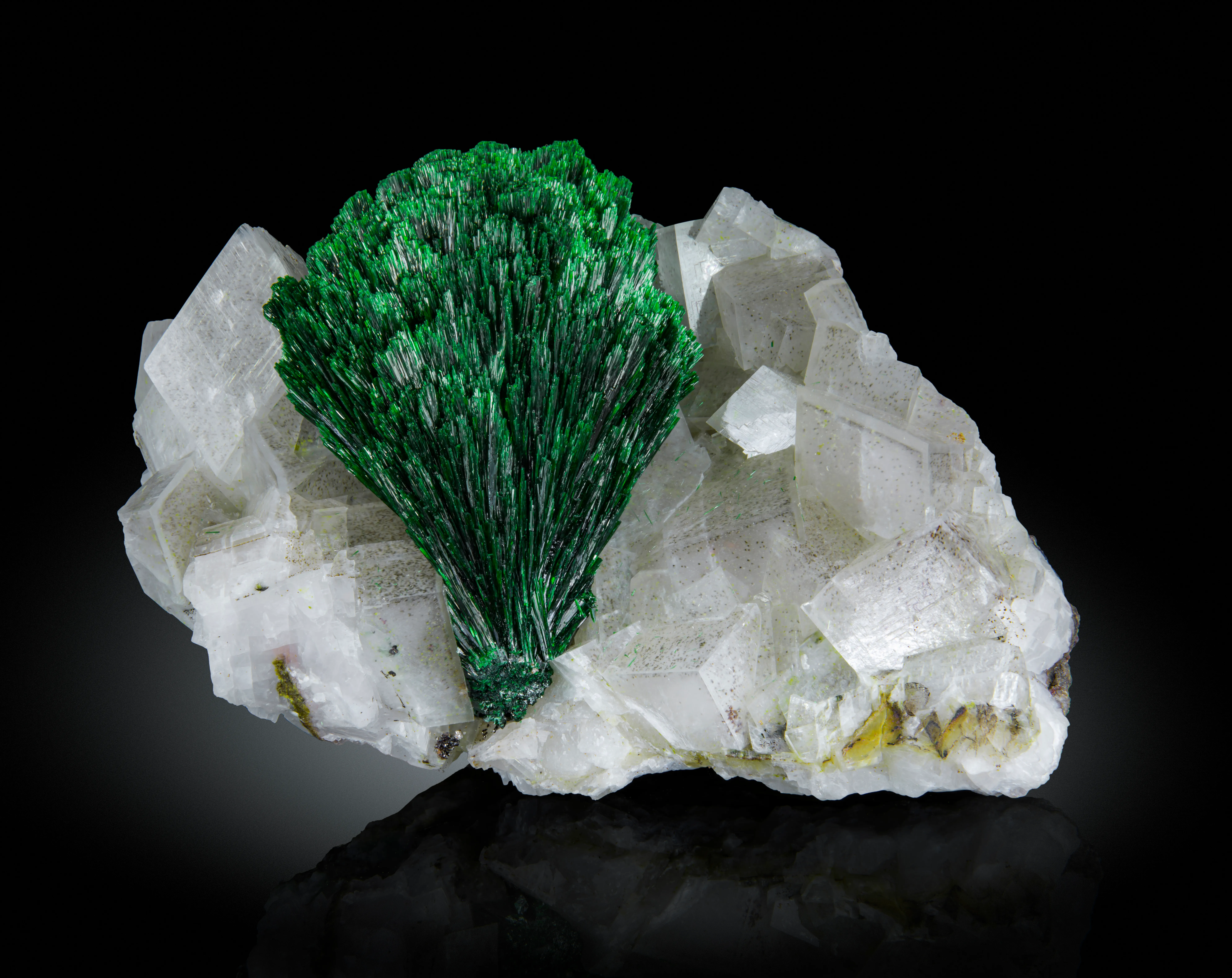 Malachite on Calcite - image 1