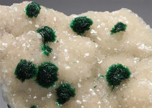 Malachite on Calcite - image 1