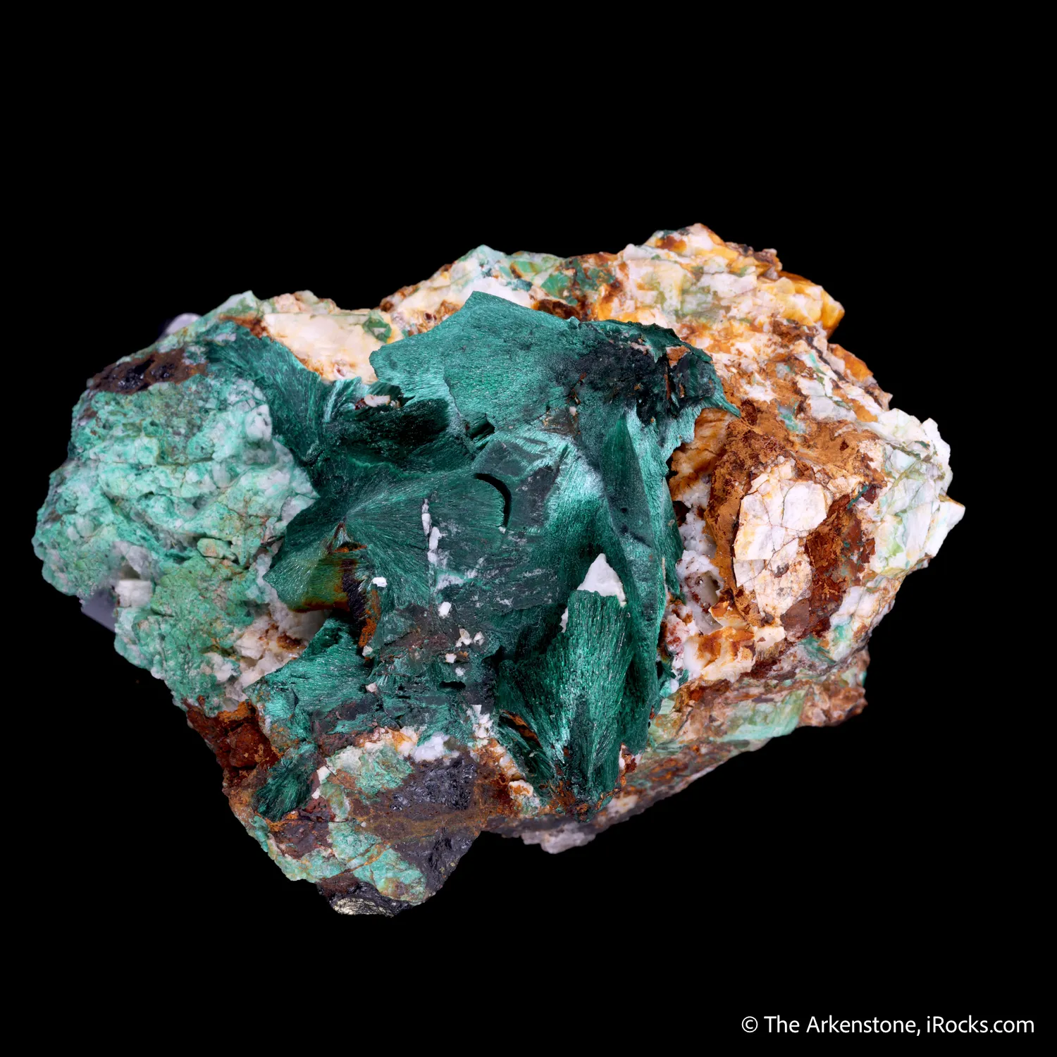 Malachite on Calcite - image 3
