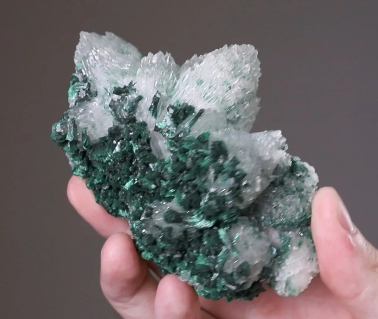 Malachite on Calcite - image 2