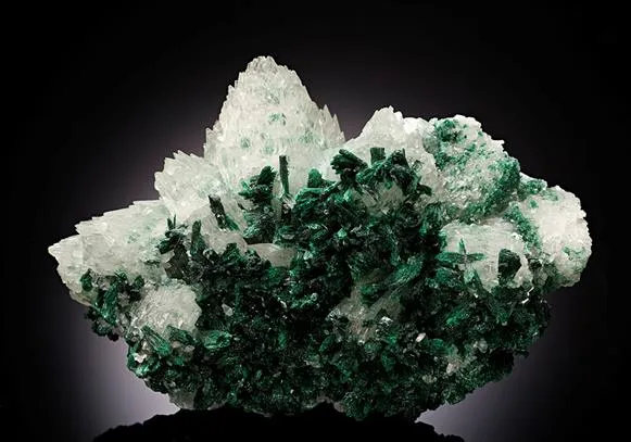 Malachite on Calcite - image 1