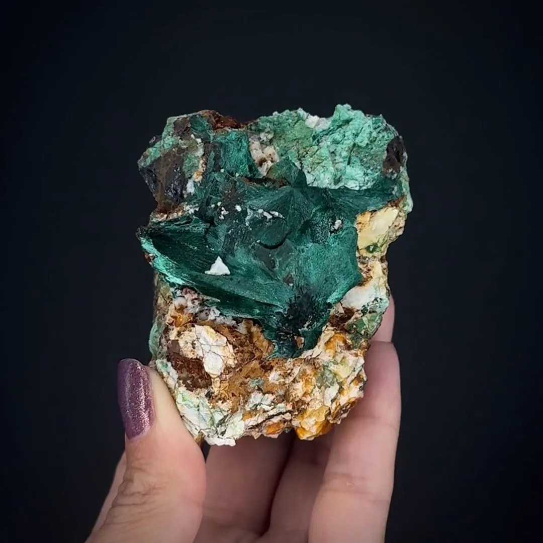 Malachite on Calcite - image 1