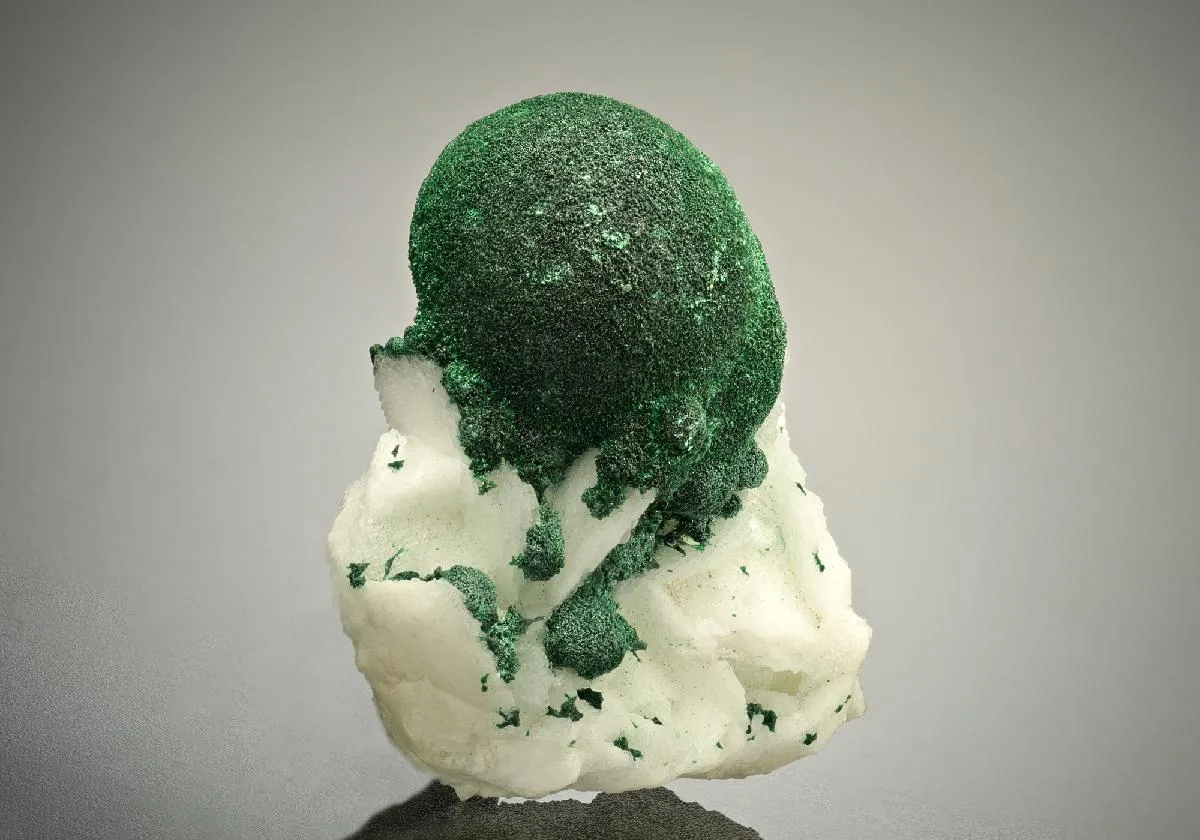 Malachite on Calcite - image 1