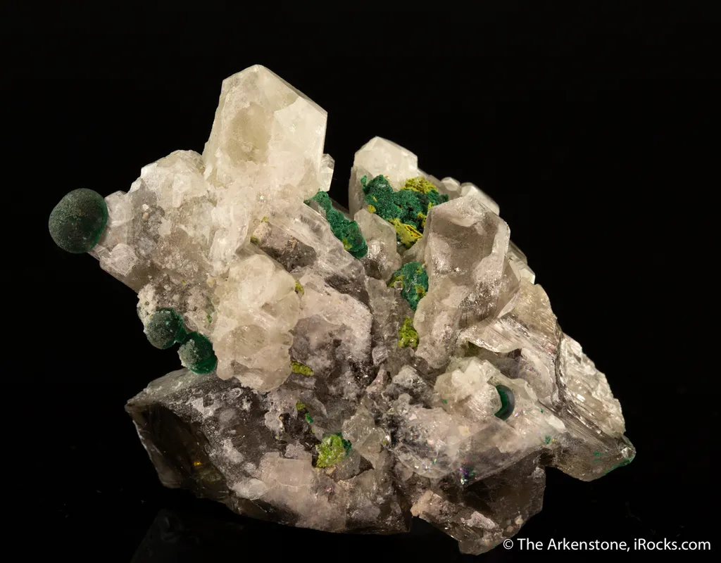 Malachite on Cerussite - image 3