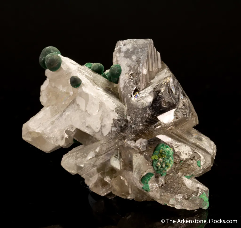 Malachite on Cerussite - image 2