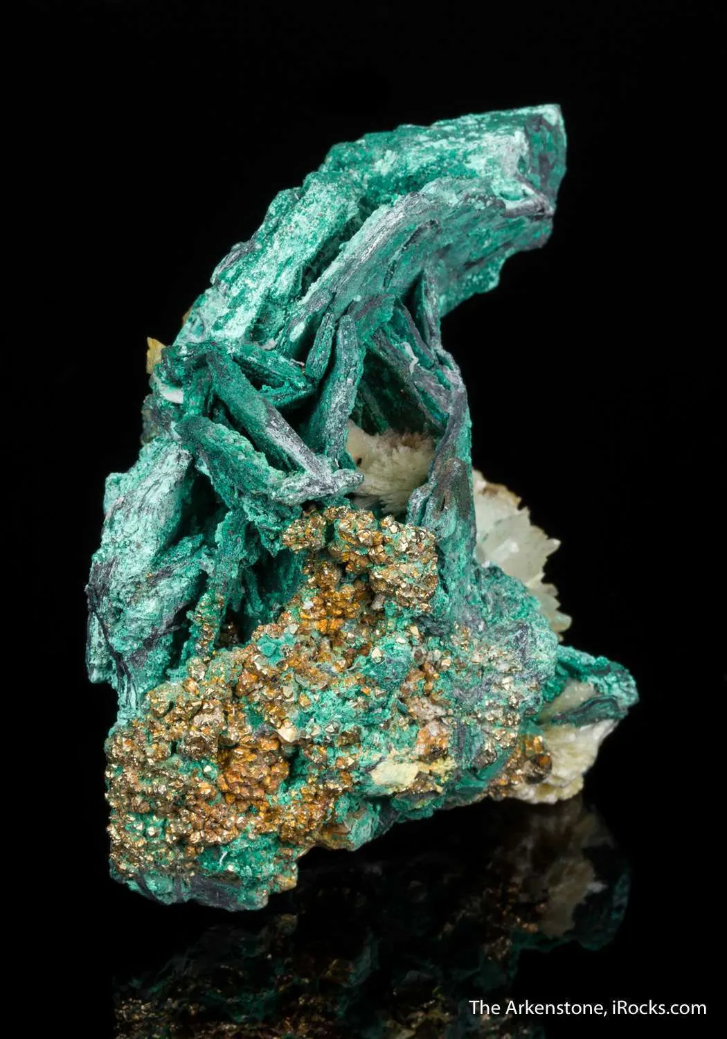 Malachite on Chalcocite ps. Covellite - image 4