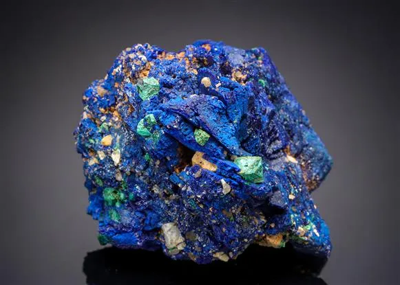 Malachite on Cuprite on Azurite image