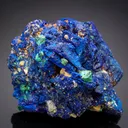 Malachite on Cuprite on Azurite - image 1