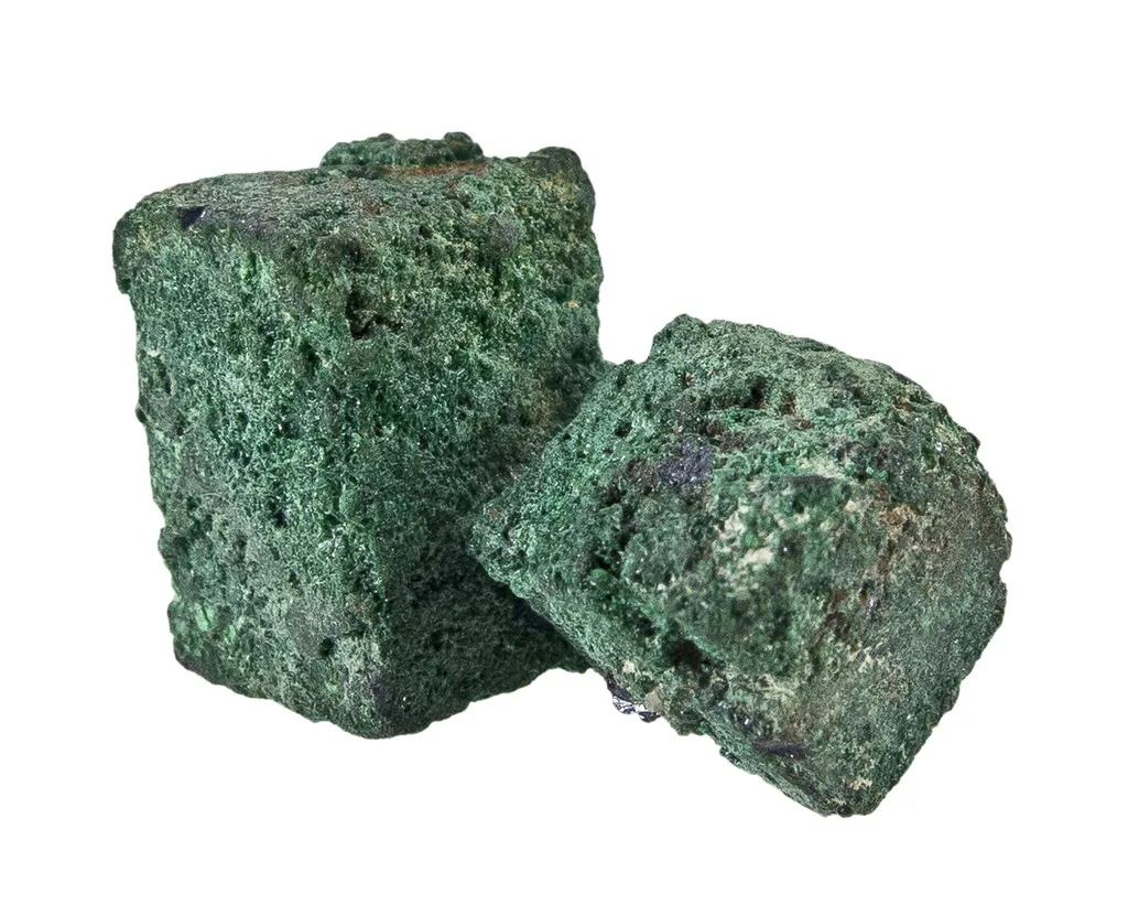 Malachite on Cuprite (Rare Cubic Habit) image