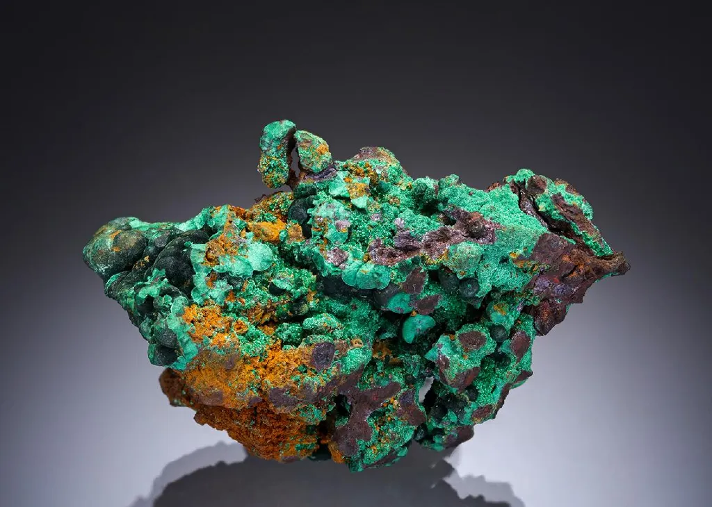 Malachite on Cuprite with NATIVE Copper image