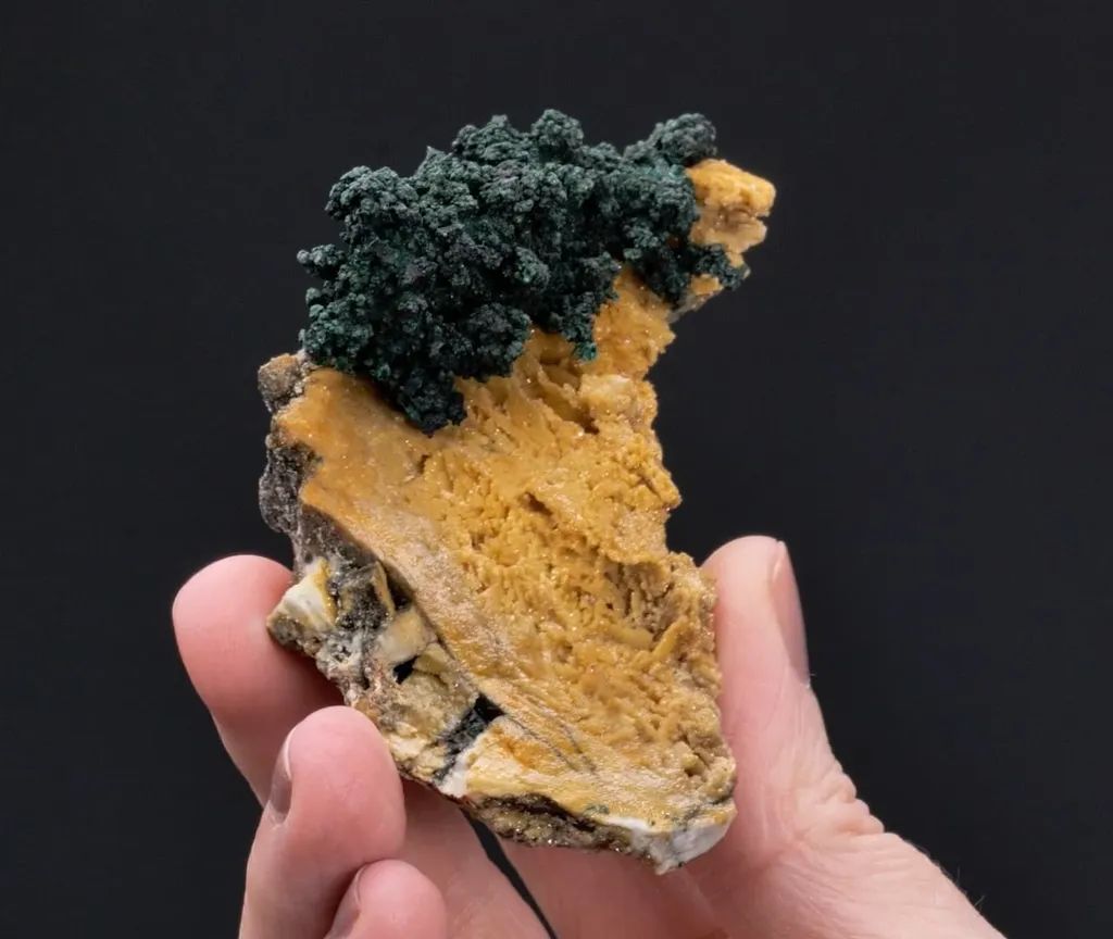 Malachite on NATIVE Copper on Dolomite - image 2