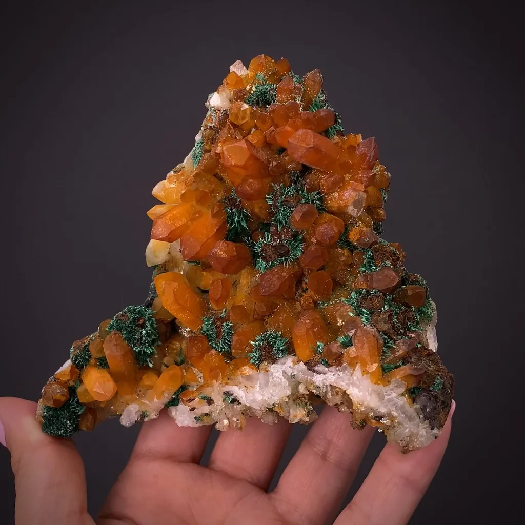 Malachite on Quartz with Hematite image