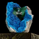 Malachite on Shattuckite with Quartz - image 3