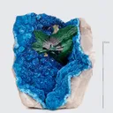Malachite on Shattuckite with Quartz - image 1