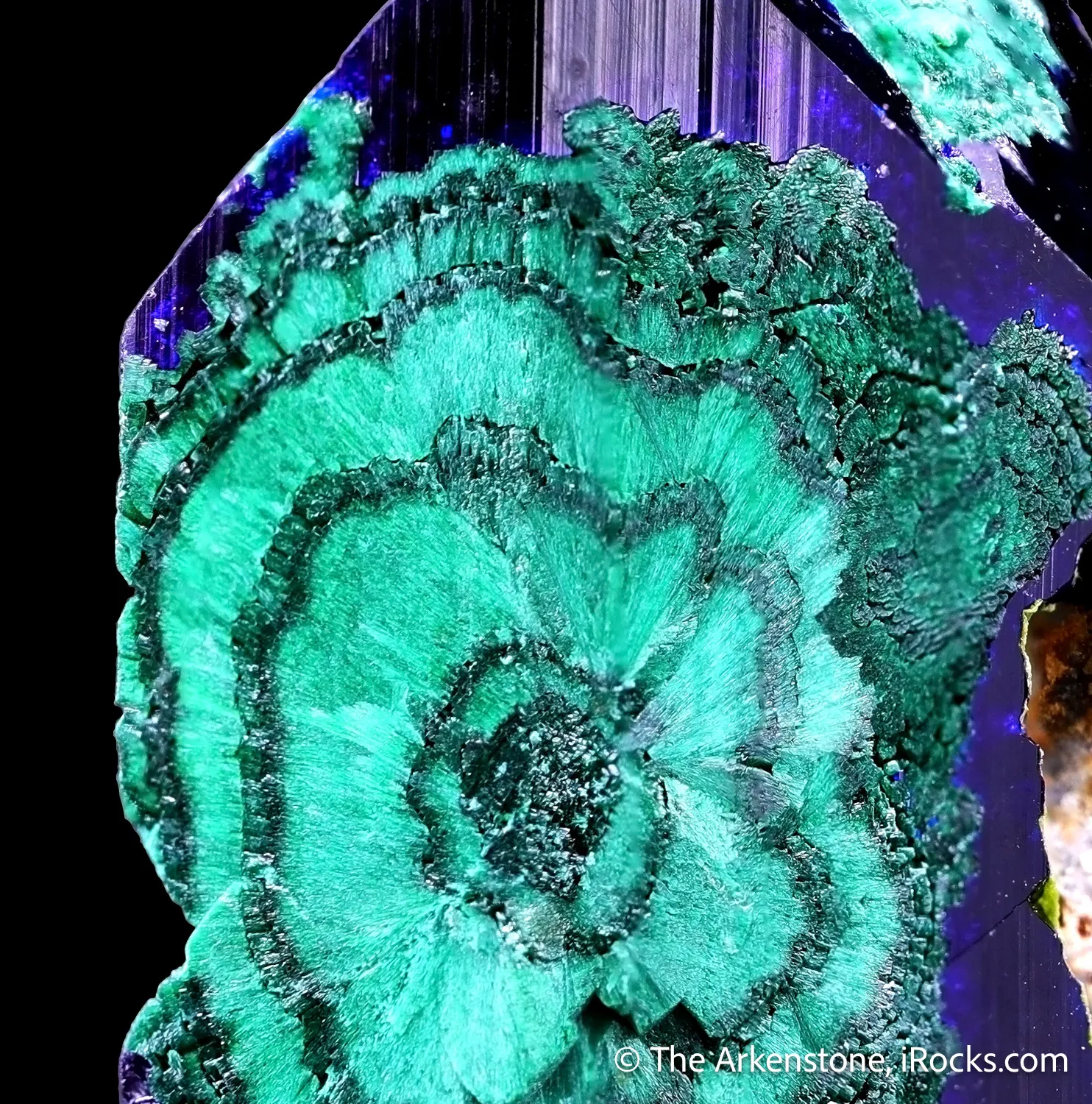 Malachite partially replaced by Azurite - image 4