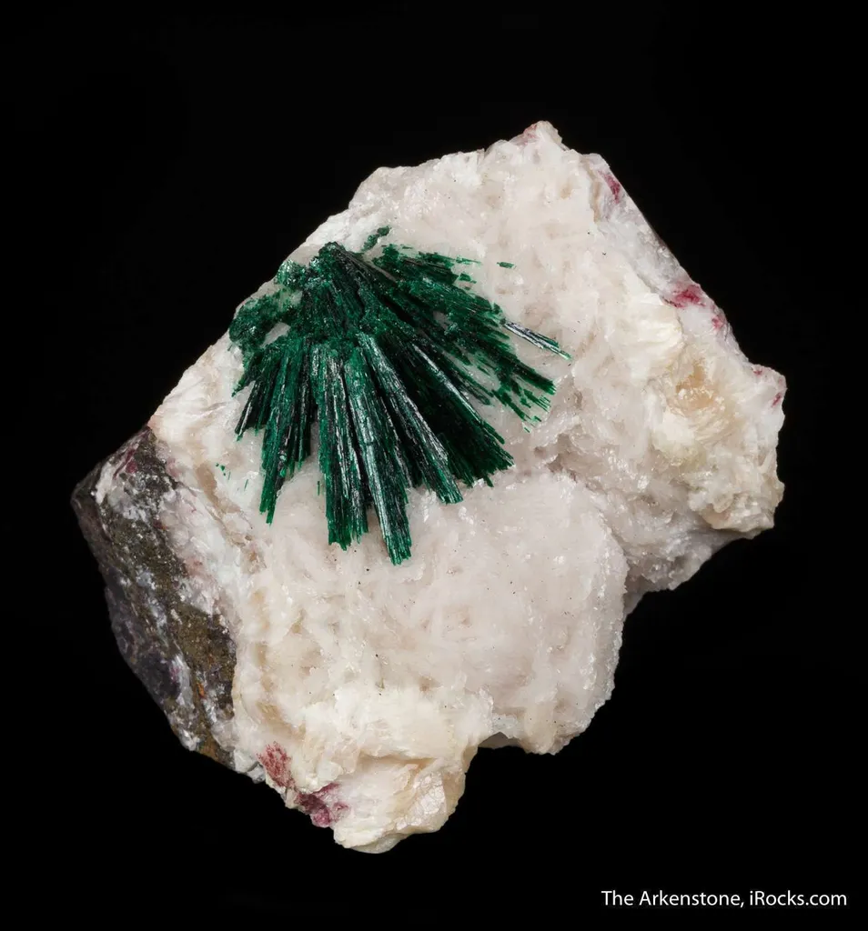 Malachite (primary) on Calcite - image 3