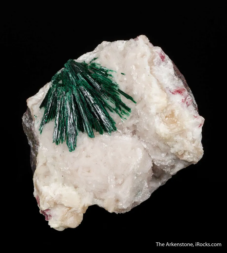 Malachite (primary) on Calcite - image 2