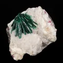 Malachite (primary) on Calcite - image 2