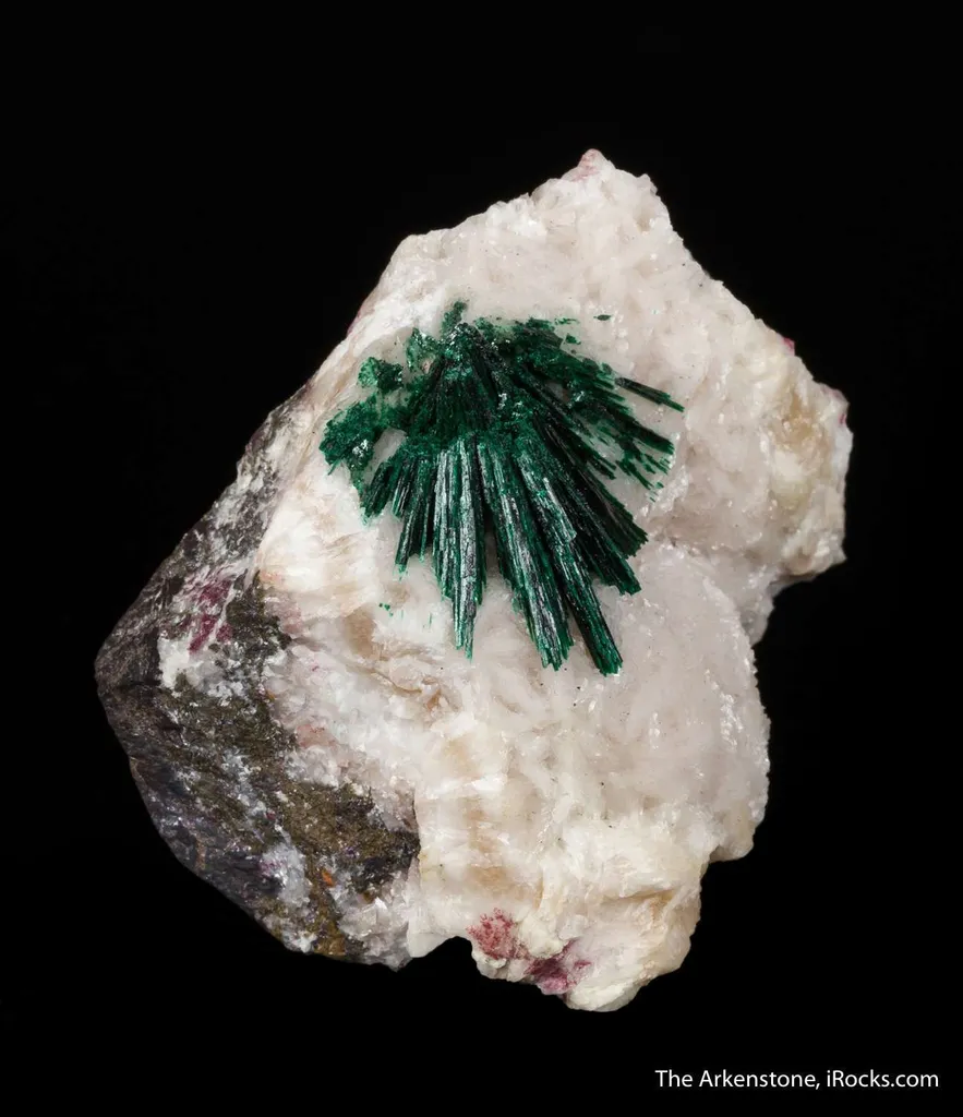 Malachite (primary) on Calcite - image 4
