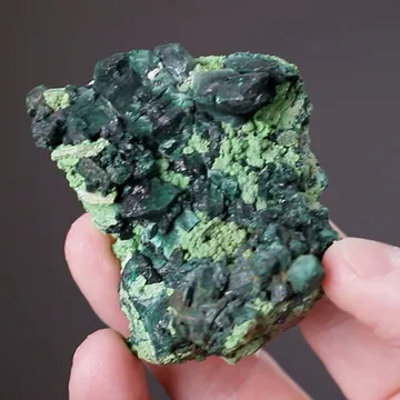 Malachite ps. after Azurite and Bayldonite ps. after Mimetite
