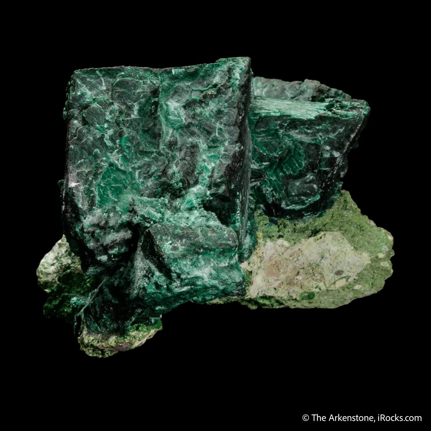 Malachite ps. after Azurite on Mottramite - image 4