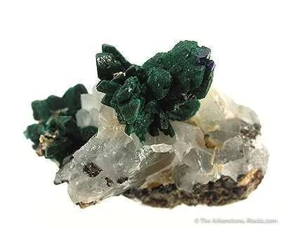 Malachite Ps After Azurite on Quartz image