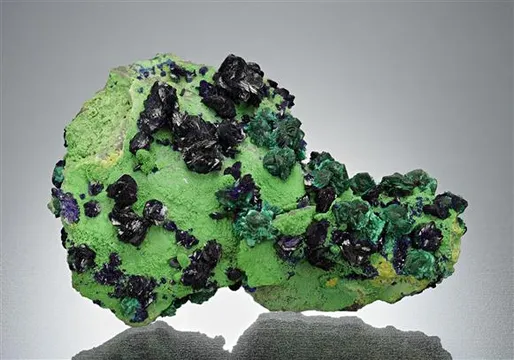 Malachite Ps. After Azurite with Azurite and Arsentsumebite