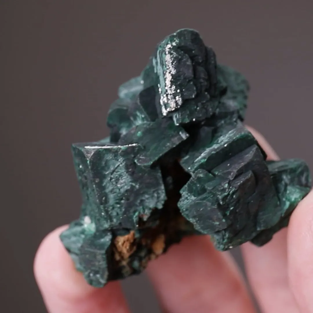 MALACHITE ps. after AZURITE with AZURITE and CERUSSITE - image 2