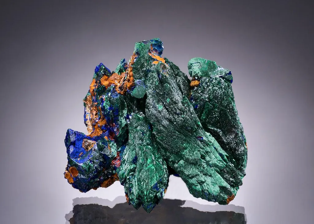 Malachite ps. after Azurite with Azurite image