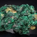 Malachite ps. after Azurite with Azurite with Duftite - image 1