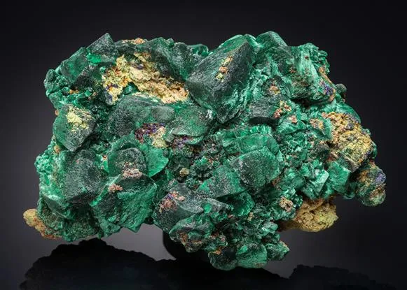 Malachite ps. after Azurite with Azurite with Duftite - image 1