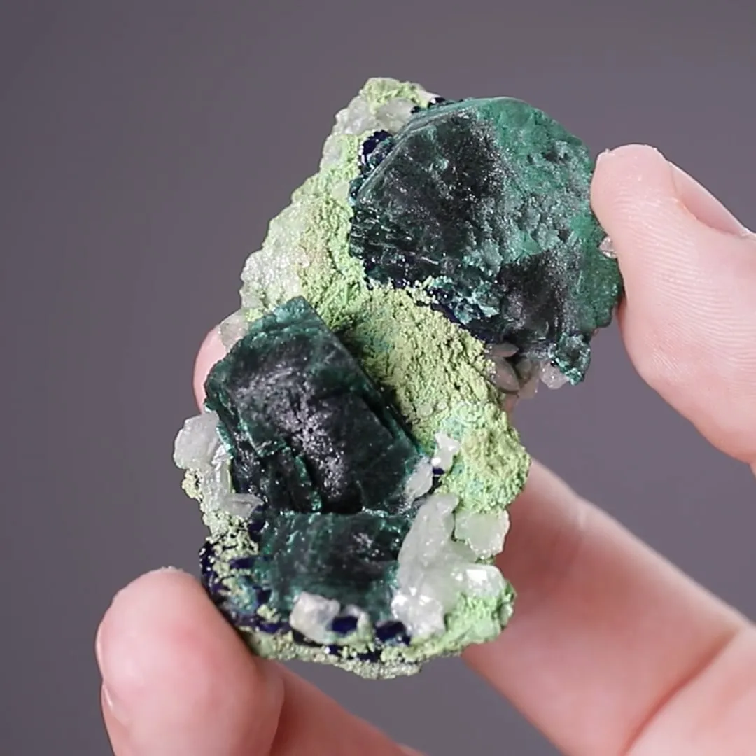 Malachite ps. after Azurite with Bayldonite and Cerussite - image 2
