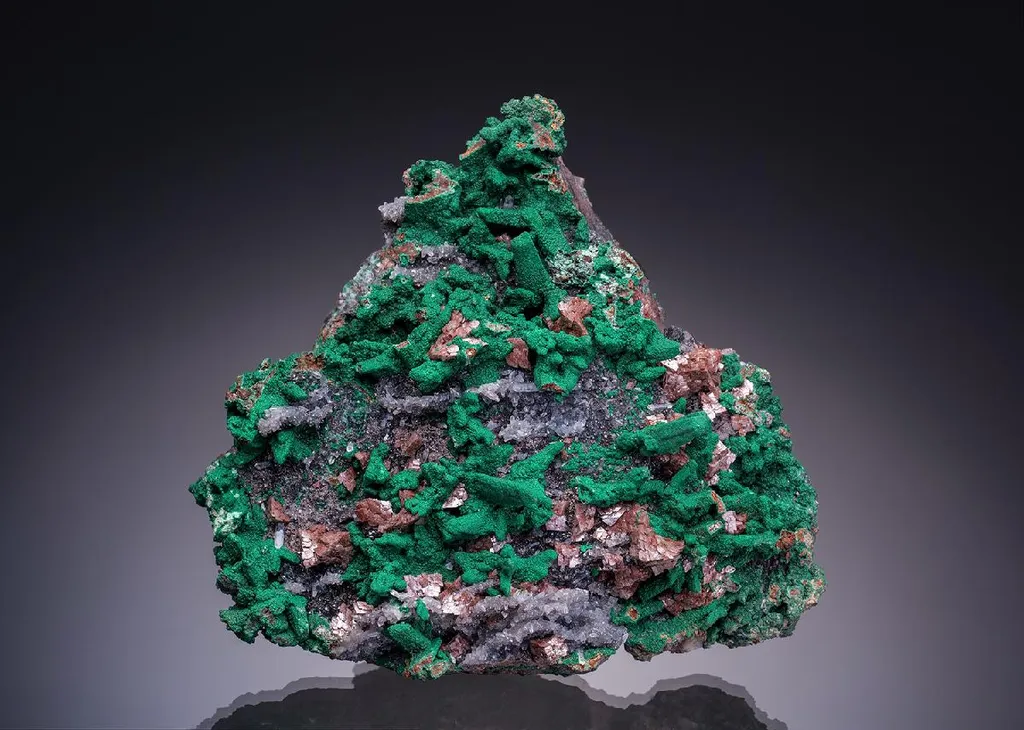 Malachite ps. after Azurite with Dolomite image