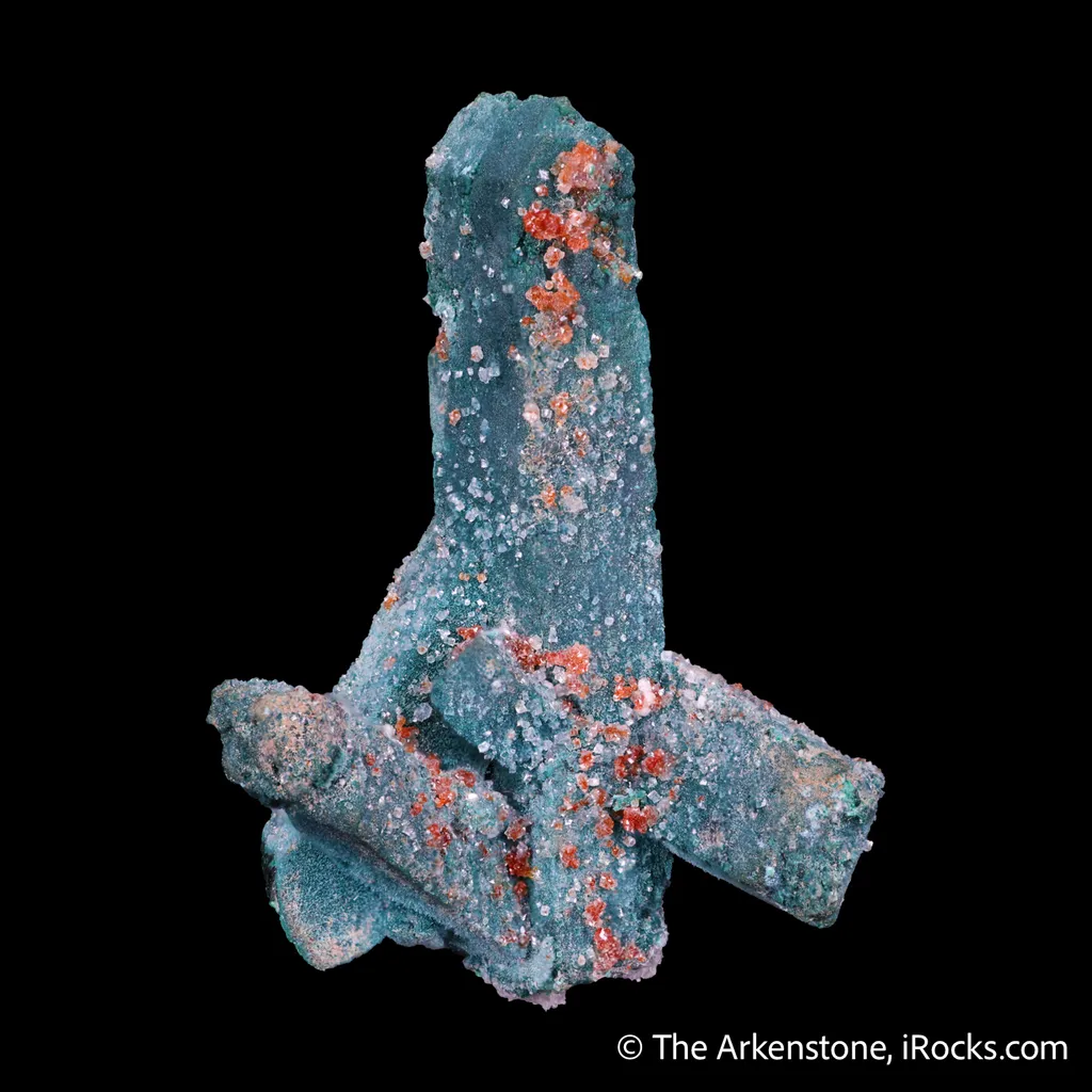 Malachite ps. Azurite altering to Rosasite(?) image