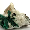 Malachite Ps. Azurite on Calcite - image 1