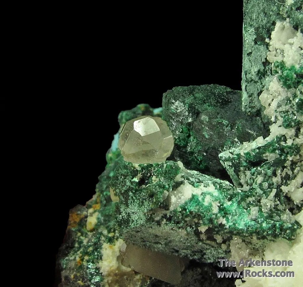 Malachite ps. Azurite on Dolomite (fl) with Cerussite - image 5