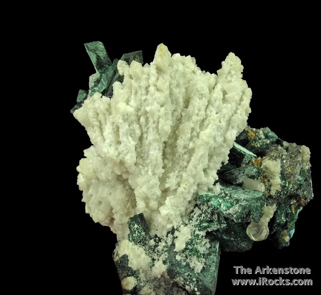 Malachite ps. Azurite on Dolomite (fl) with Cerussite - image 3