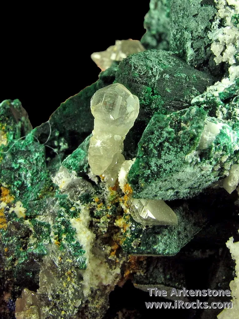Malachite ps. Azurite on Dolomite (fl) with Cerussite - image 4