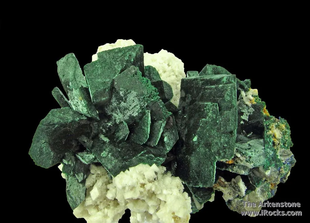 Malachite ps. Azurite on Dolomite (fl) with Cerussite - image 6