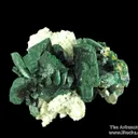 Malachite ps. Azurite on Dolomite (fl) with Cerussite - image 1