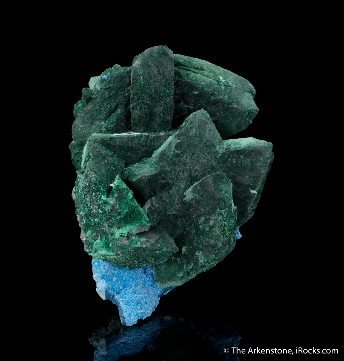 Malachite ps. Azurite on Plancheite (Illustrated!) - image 1