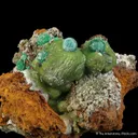 Malachite ps. Azurite on Smithsonite - image 4