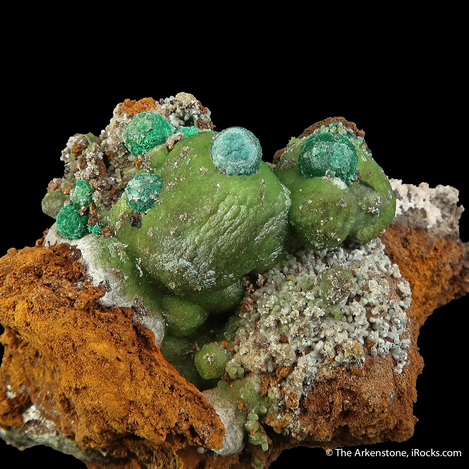 Malachite ps. Azurite on Smithsonite - image 4