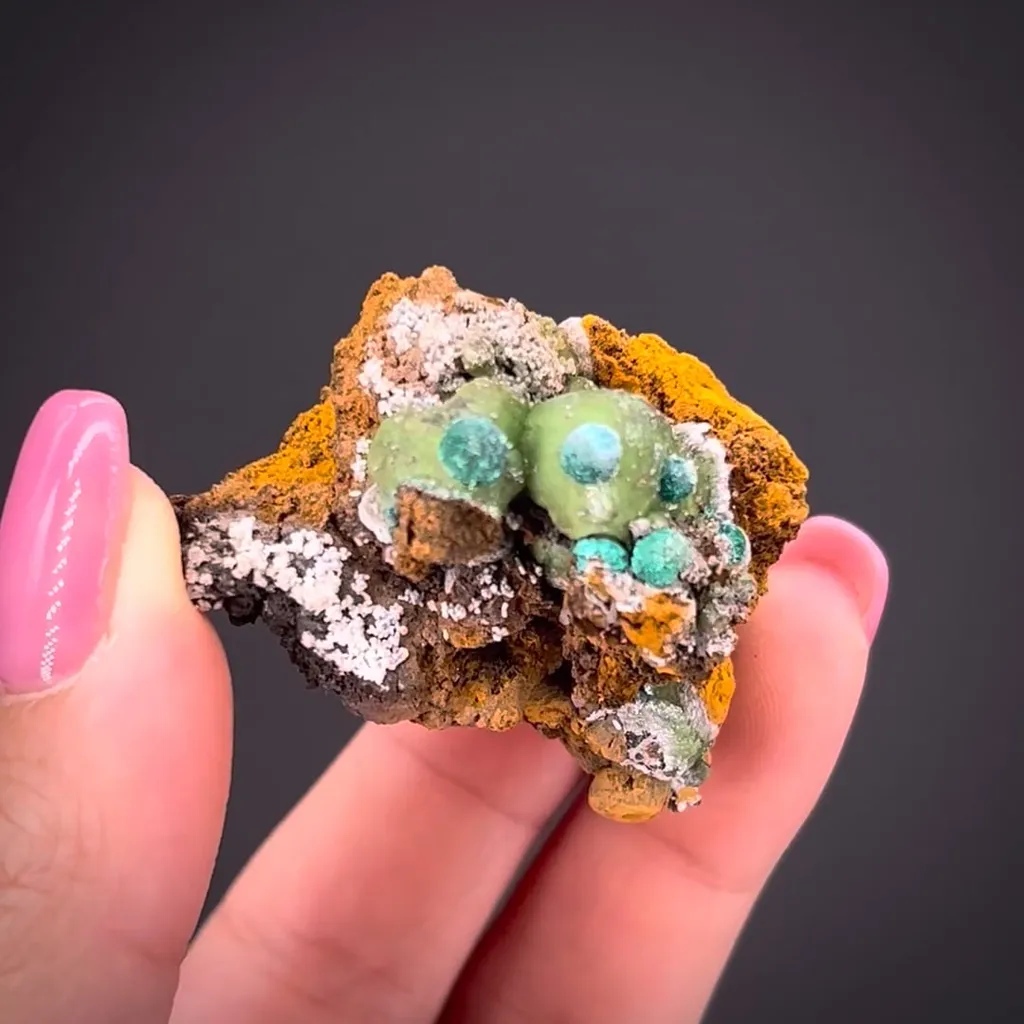 Malachite ps. Azurite on Smithsonite - image 2