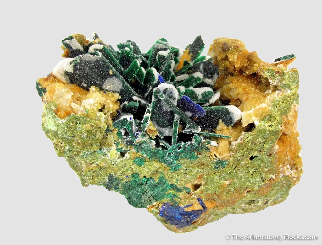 Malachite ps. Azurite with Quartz caps - image 7