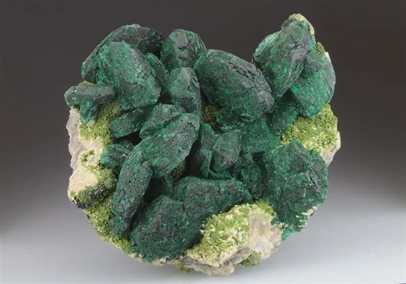 Malachite Pseudomorph After Azurite, on Mimetite & CONICLACITE - image 1