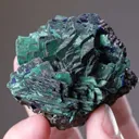 Malachite Pseudomorph After Azurite on Olivenite - image 2