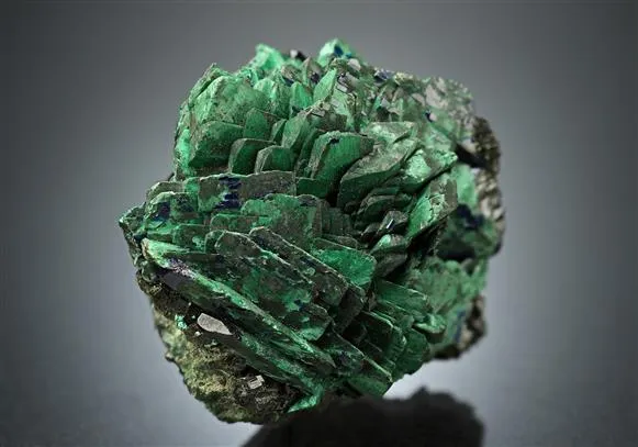 Malachite Pseudomorph After Azurite on Olivenite - image 1